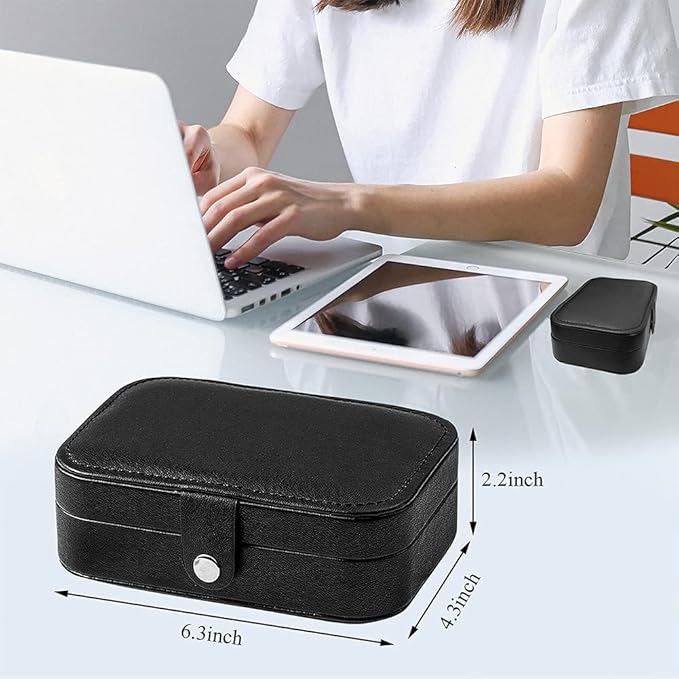 Black Leather Jewelry Storage Box: Multi - compartment, Portable and Easy to Carry, a Delicate Storage Helper