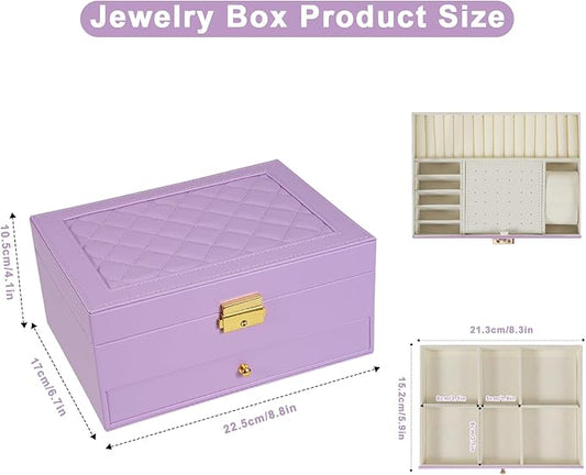 Light Purple Multi - Layer Jewelry Storage Box: Exquisite Lock, Reasonable Partition, Keep Jewelry in Order