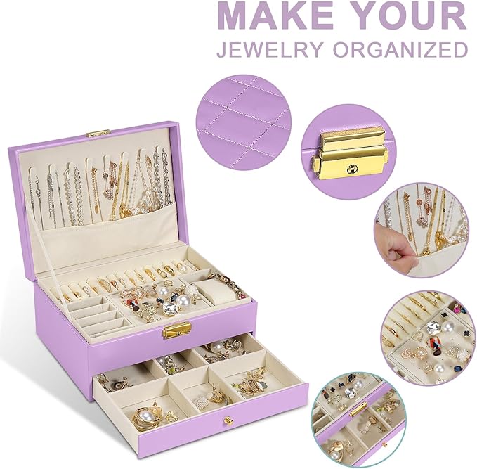 Light Purple Multi - Layer Jewelry Storage Box: Exquisite Lock, Reasonable Partition, Keep Jewelry in Order