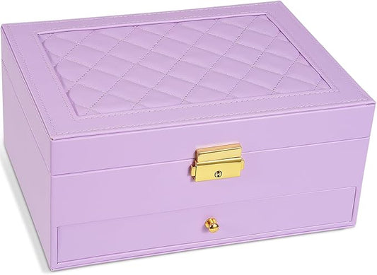 Light Purple Multi - Layer Jewelry Storage Box: Exquisite Lock, Reasonable Partition, Keep Jewelry in Order