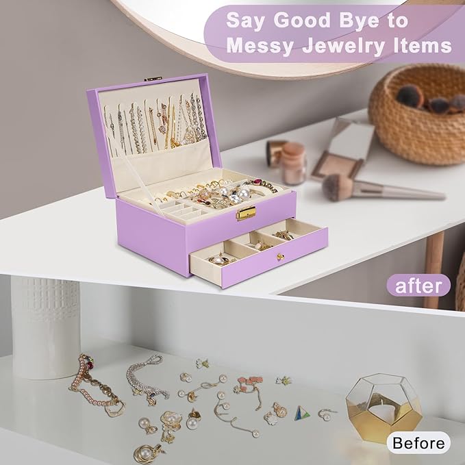 Light Purple Multi - Layer Jewelry Storage Box: Exquisite Lock, Reasonable Partition, Keep Jewelry in Order