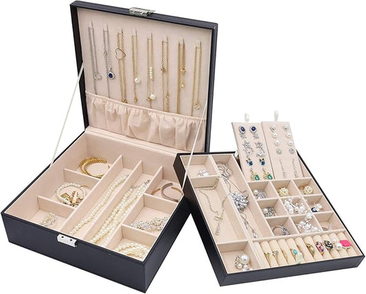 Double - Layer Large - Capacity Jewelry Storage Box: Exquisite Design, Classified Storage, Guard Every Piece of Jewelry