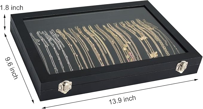 Black Glass - Lidded Jewelry Storage Box: Large Capacity, Soft Lining Protection, a Multi - scene Jewelry Organization Essential