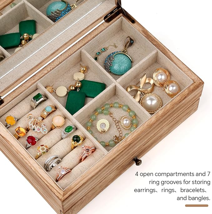 Solid Wood Multi - Layer Jewelry Storage Box: Natural Material, Scientific Partition, an Ideal Choice for Jewelry Storage and Display