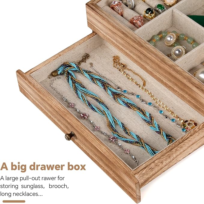 Solid Wood Multi - Layer Jewelry Storage Box: Natural Material, Scientific Partition, an Ideal Choice for Jewelry Storage and Display