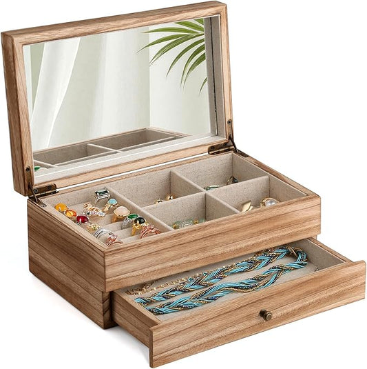 Solid Wood Multi - Layer Jewelry Storage Box: Natural Material, Scientific Partition, an Ideal Choice for Jewelry Storage and Display